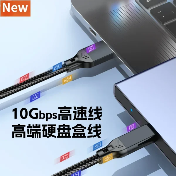 USB 3.2 Gen2 10Gbps Cable USB-A to USB Type C Cable 3A 60W Fast Charging 10G Data Transfer Cord USB-C for SSD Hard Disk 1M 2M 3M