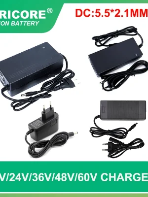 12V 24V 36V 48V60v 3 Series 6 Series 7 Series 10 Series 13 String 16s 18650 Lithium Battery Charger 12.6V 29.4V DC 5.5*2.1mm