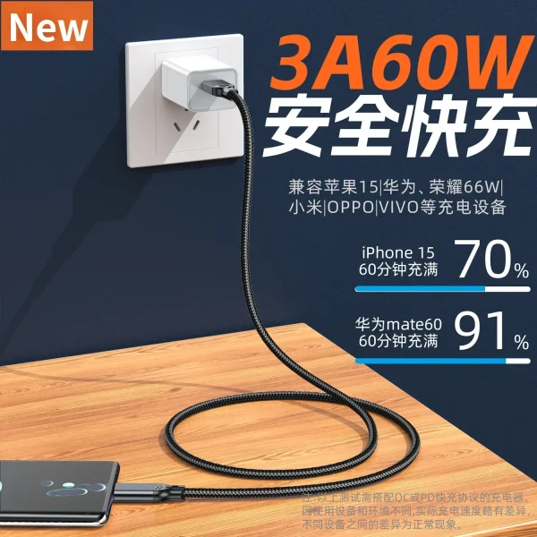 USB 3.2 Gen2 10Gbps Cable USB-A to USB Type C Cable 3A 60W Fast Charging 10G Data Transfer Cord USB-C for SSD Hard Disk 1M 2M 3M