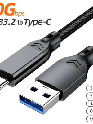 USB 3.2 Gen2 10Gbps Cable USB-A to USB Type C Cable 3A 60W Fast Charging 10G Data Transfer Cord USB-C for SSD Hard Disk 1M 2M 3M