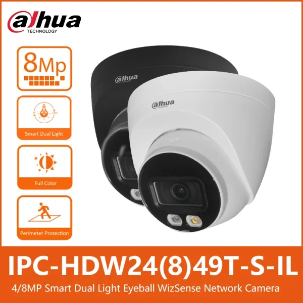 kf-Scfb05821c4d74ae6a88f132b1e1971b4k Dahua IPC-HDW2449T-S-IL 4MP IPC-HDW2849T-S-IL 4K 8MP Smart Dual Light Full-Color Eyeball WizSense Network Security IP Camera MIC