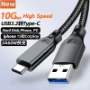USB 3.2 Gen2 10Gbps Cable USB-A to USB Type C Cable 3A 60W Fast Charging 10G Data Transfer Cord USB-C for SSD Hard Disk 1M 2M 3M